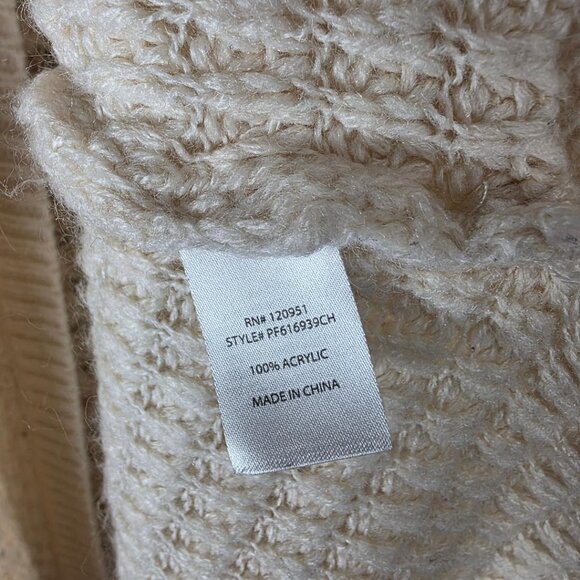 Charming Charlie Ivory Crochet Rope Back Detail Cardigan Sweater - Picture 5 of 6